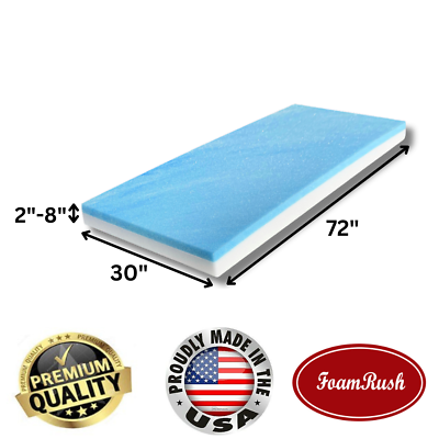 #ad FoamRush Bunk 30quot; x 72quot; Cooling Gel Memory Foam RV Mattress Medium Firm USA $99.97