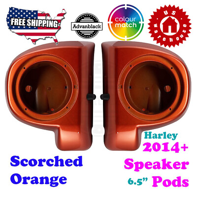#ad US Stock Scorched Orange Speaker Pod Lower Fairings Fit 14 Harley Road FLHT $189.00