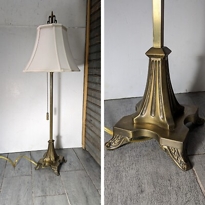 #ad Vintage Bombay Company Brass Footed Table Lamp Art Deco Ornate Regency $153.00