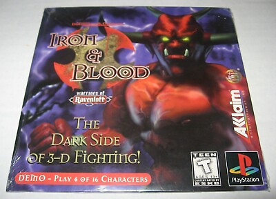#ad Iron amp; Blood Demo NO DISC PS1 Playstation Ravenloft Damp;D Dungeons amp; Dragons $11.94