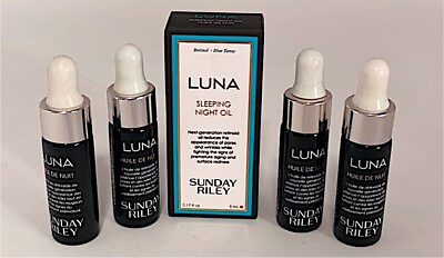 #ad Sunday Riley Luna Retinol Sleeping Night Oil 0.17 oz Travel Size W BOX 4 PACK $26.90