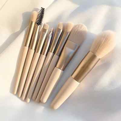 #ad 5 Piece Makeup Brush Set Blush Concealer Eye Lip Brow Beige Gift Set $14.99