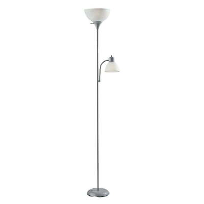 #ad 72#x27;#x27; Modern Combo Floor Lamp Plastic Adjustable Reading Lamp Silver $18.72