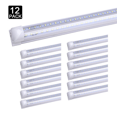 #ad 12Pack 8#x27; Led Shop Light Fixture 72W 8FT Integrated Led Tube Light Bulbs 6000K $164.99
