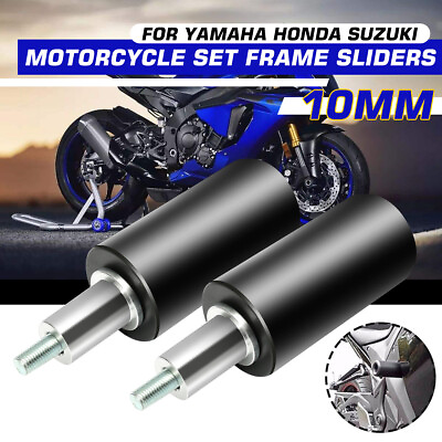 #ad 10mm Universal Motorcycle Frame Sliders Anti Crash Protector For Yamaha Suzuki $13.99