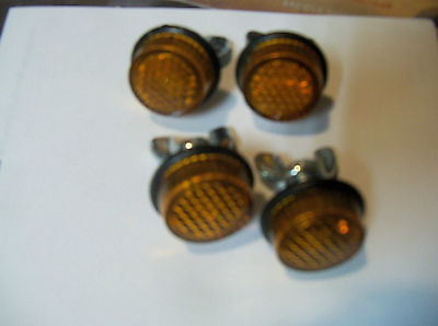 #ad License Plate Yellow Reflector Fasteners For Motorcycle Or Car 4 Pack Made USA $8.99