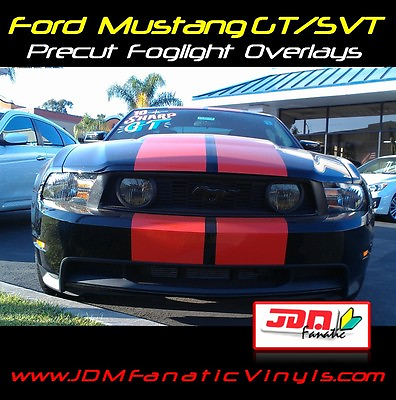 #ad SMOKED foglight SMOKE Overlays TINT wrap precut FITS 2008 mustang SVT GT Grille $14.97