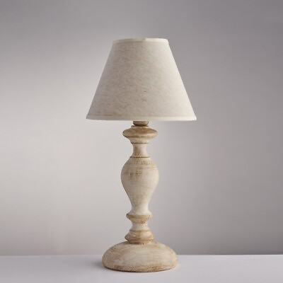 #ad Bedside Lamp Lumetto Classic Wooden Shabby Chic With Lampshade bon 486 $247.26