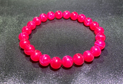 #ad Top Quality Rose Red Color Six Star Star Ruby Lab Created Beaded Bracelet $299.00