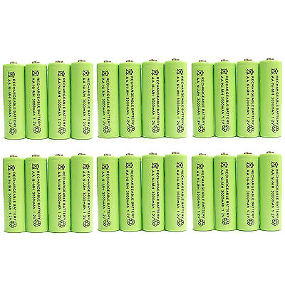 #ad 24 x AA 3000mAh Ni Mh 1.2V rechargeable battery Cell for MP3 RC Green US Stock $19.88