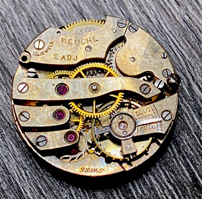 #ad Reuche Watch Movement Antique 15 Jewels 24 Mm Parts Repair F6051 $14.99