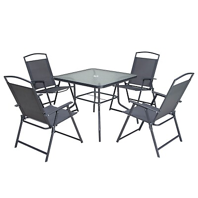 #ad 5 Piece Patio Table and Chairs Dining Set Set Outdoor Metal Furniture Set $229.99