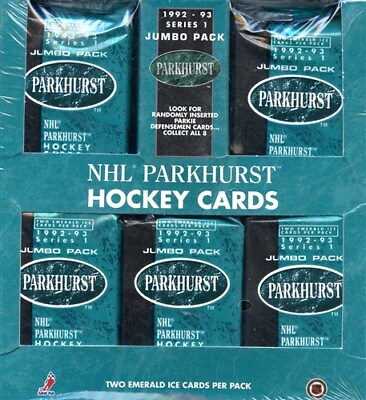 #ad 1992 93 PARKHURST SERIES 1 JUMBO HOCKEY SEALED BOX 25 PACKS 25 CARDS PER PACK $89.94