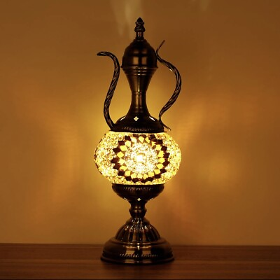 #ad Turkish Moroccan Mosaic Bohemian Colorful Table Lamp Tea Pot Shape NEW $54.99