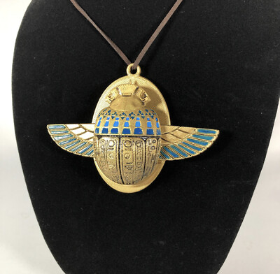 #ad Moon Night 3D Printed Scarab Pendant With Wings $35.00