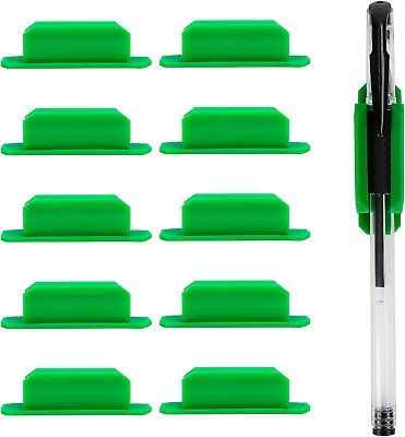 #ad 10Pcs Silicone Pen Holder for Desk Adhesive Pen Holder for Classroom Clipboard $7.99
