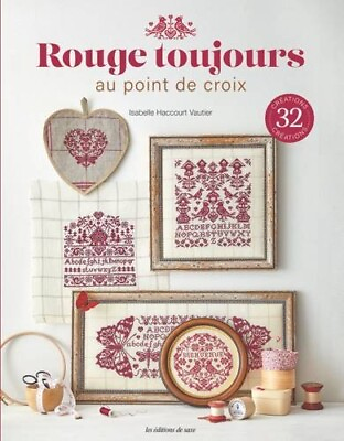 #ad #ad French cross stitch book Rouge Toujours au point de croix Isabelle Haccourt Vaut $39.00