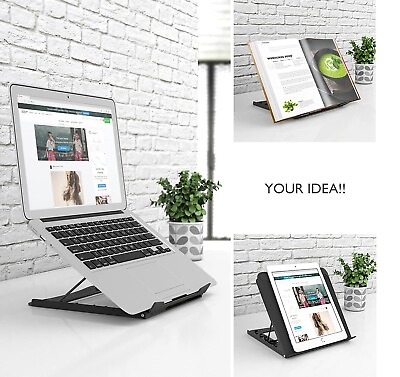 #ad Adjustable Laptop Stand Portable Ventilated Riser Desk Computer Holder $15.99