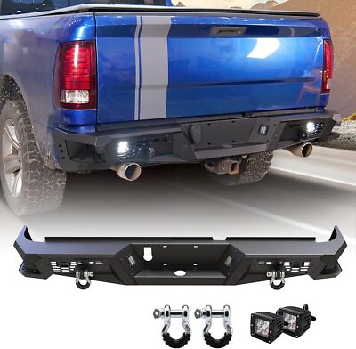 #ad New Steel Rear Step Bumper Assembly For Dodge Ram 1500 2009 2018 w 2*LED Lights $329.99