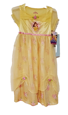 #ad Disney Princess Belle New Girl#x27;s Size 4T Beauty And The Beast Yellow Dress $7.99