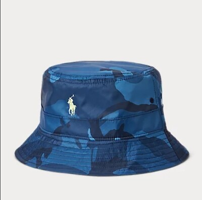 #ad Polo Golf Ralph Lauren Bucket Hat Size S M Camo Navy TRENDYGOLF Pony Cap Sun $34.99