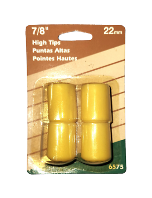 #ad Waxman 7 8 in. Furniture Leg Tips Yellow Pack of 4 New in Package $7.49
