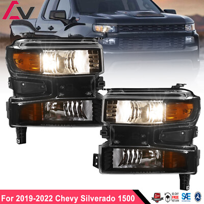 #ad #ad Headlights For 2019 2020 2021 2022 Chevy Silverado 1500 Turn Signal Front Lamps $363.99