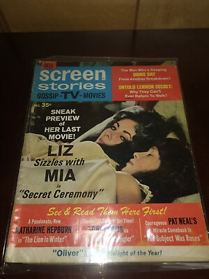 #ad SCREEN STORIES MAGAZINE DECEMBER 1968 SCREEN LIZ TAYLOR amp; MIA $9.99