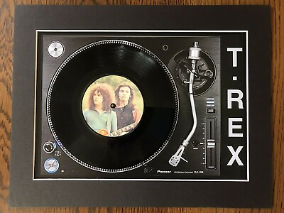 #ad T Rex Jeepster Genuine 7quot; Single Mounted on Record Player Print GBP 29.99