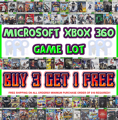 #ad Microsoft Xbox 360 Games Lot 🎮 Buy 3 Get 1 Free 🎮 Free Shipping $10 Minimum $2.95