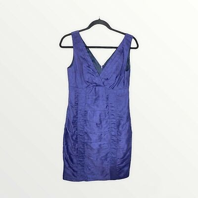 #ad Nanette Lepore Dress Size 6 Womens Metallic Sleeveless Linen Sea Maiden Sheath $34.99