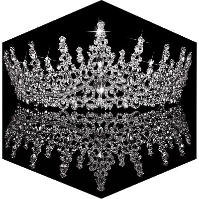 #ad Women Crystal Wedding Tiara Princess Crown Rhinestone Tiaras Royal Queen des... $22.58