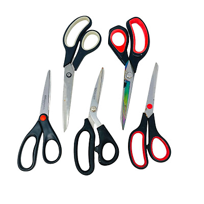 #ad 5 Pcs Office Depot Westcott and Assorted Scissors Stainless Steel Shears $19.47
