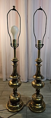 #ad Vintage Pair of Stiffel Brass MCM Table Lamps Home Decor Lighting $245.00