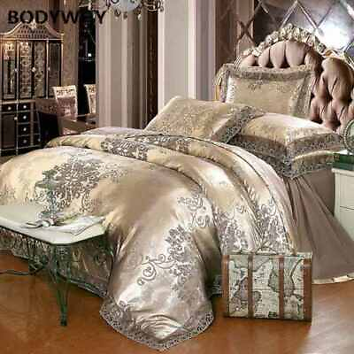 #ad Luxury Jacquard Bedding Set King Queen $260.71