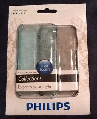 #ad Philips Two Slim Shell iPod Touch Cases Light Blue amp; Brown Flower Graphic New $14.95