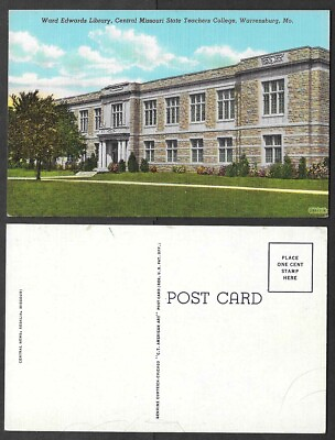 #ad Old Central Missouri State Teachers College Postcard Warrensburg Library $4.50