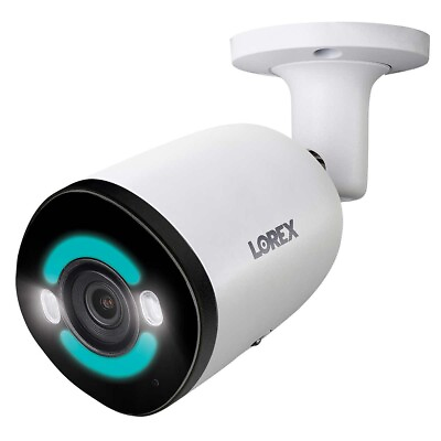 #ad Lorex 4K Ultra HD 12MP Smart Security Lighting Deterrence Bullet PoE IP Camera $125.98