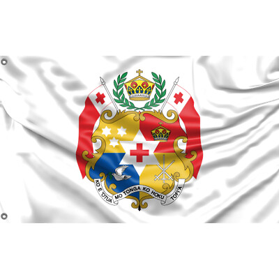 #ad Tonga National Emblem Flag Unique Design 3x5 Ft 90x150 cm size EU Made $29.95