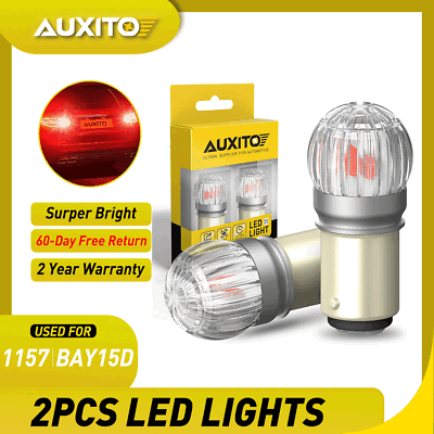 #ad 2x Red 1157 LED Light Bulbs Turn Signal Tail Brake Stop Bulbs Lamp BAY15D P21 5W $15.99