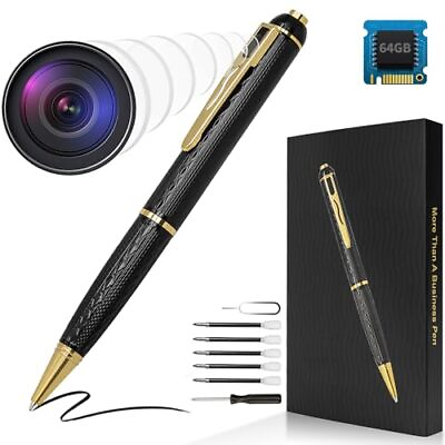 #ad GIAOQ 1080P Spy Camera Pen with 64G Memory Full HD Small Nanny Cam Spy Pen ... $66.27