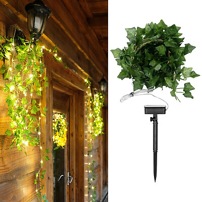 #ad New LED Solar String Lights 32.8ft Green Leaves Vine String Lights Outdoor Decor $13.21