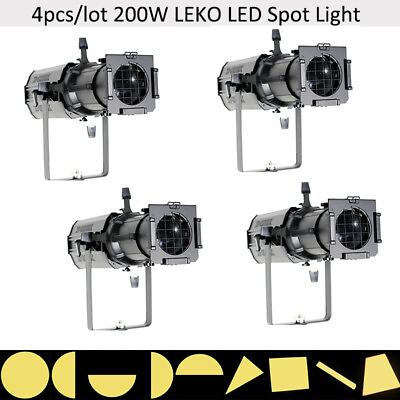 #ad US Stock 4pcs lot RDM 200W LEKO LED Profile LED Spot Light 3200k 19° Citizen LED $1375.20