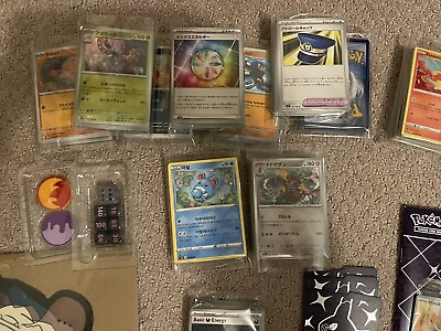 #ad Pokemon Card And Toy Lot With Binder Commons and Holos Bulk Keychains Stickers $100.00