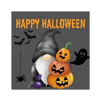 #ad Halloween Gnome Vinyl Sticker Versatile Square Stickers in Multiple Sizes $3.83