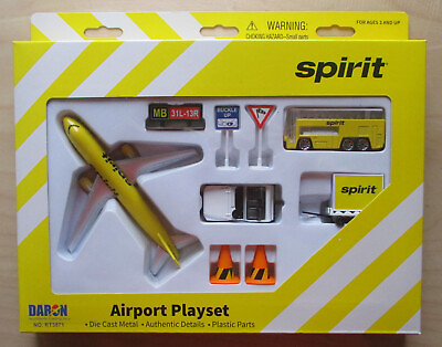 #ad Spirit Airlines Airport Airplane Playset Bus Signs Etc Daron Toys $19.39