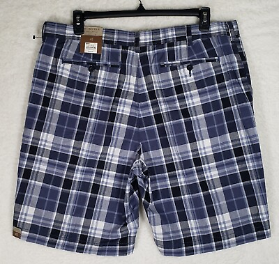#ad New Sonoma Mens Size 40 Shorts Blue Plaid Chino NWT $34.97