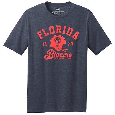 #ad Florida Blazers 1974 WFL Football TRI BLEND Tee Shirt Gators Dolphins $22.00