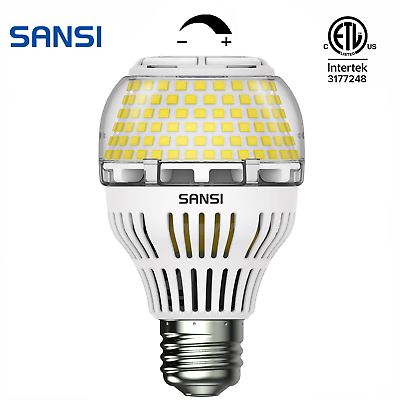 #ad SANSI 17W LED Light Bulb 200W Equivalent Dimmable A19 5000K Heavy Duty LED Bulbs $11.19