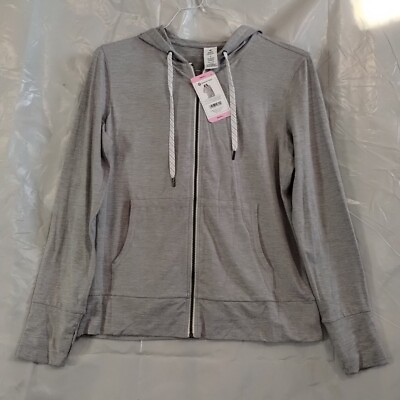 #ad Member#x27;s Mark Women#x27;s Size Small Grey Long Sleeve W Hoodie Zip Up Soft Jacket $15.30